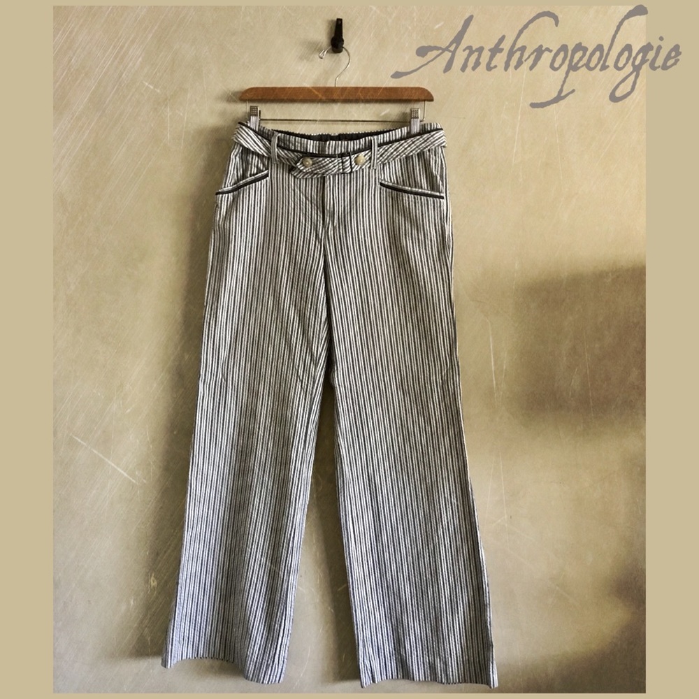 🎉HP🎉 Anthropologie Seersucker Cotton Pants - Picture 2 of 8